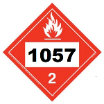 UN 1057 Hazmat Placard, Class 2, Vinyl