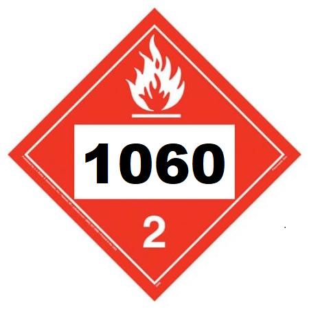 UN 1060 Hazmat Placard, Vinyl