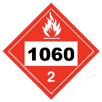 UN 1060 Hazmat Placard, Vinyl