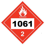 UN 1061 Hazmat Placard, Vinyl