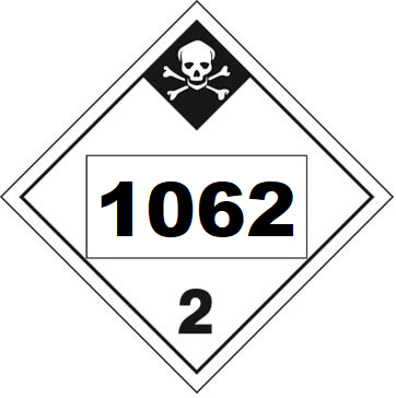 UN 1062 Hazmat Placard, Class 2.3, Vinyl