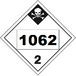 UN 1062 Hazmat Placard, Class 2.3, Vinyl