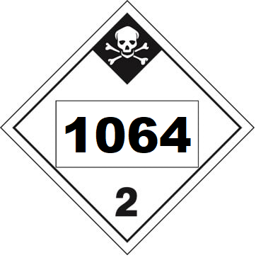 UN 1064 hazmat Placard, Class 2.3, Tagboard