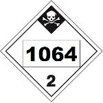 UN 1064 hazmat Placard, Class 2.3, Tagboard