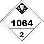 UN 1064 hazmat Placard, Class 2.3, Vinyl