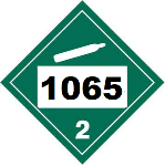 UN 1065 Hazmat Placard, Class 2.2, Vinyl