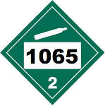 UN 1065 Hazmat Placard, Class 2.2, Tagboard