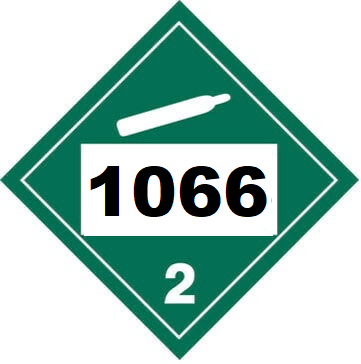 UN 1066 Hazmat Placard, Class 2.2, Tagboard