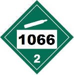 UN 1066 Hazmat Placard, Class 2.2, Tagboard