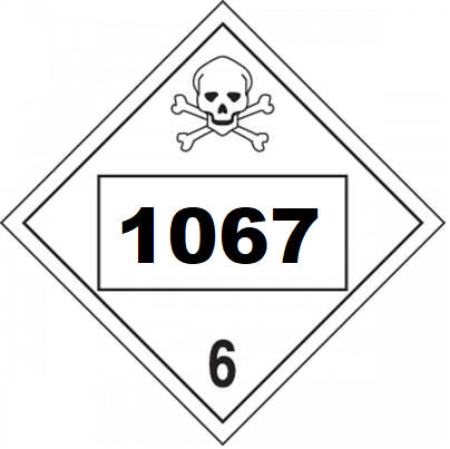 UN 1067 Hazmat Placard, Class 2.3, Tagboard