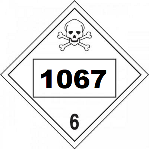 UN 1067 Hazmat Placard, Class 2.3, Vinyl