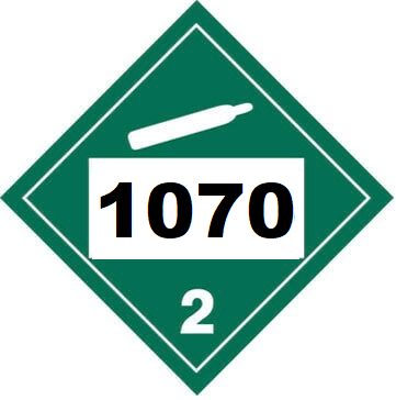 UN 1070 Hazmat Placard, Class 2.2, Tagboard