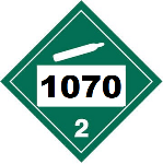 UN 1070 Hazmat Placard, Class 2.2, Vinyl