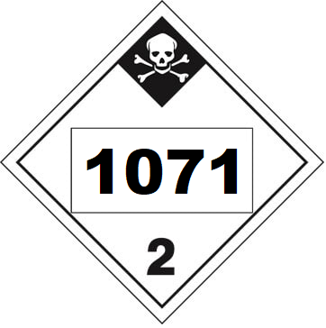UN 1071 Hazmat Placard, Class 2.3, Tagboard