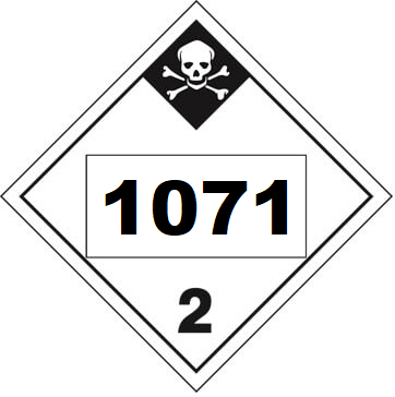 UN 1071 Hazmat Placard, Class 2.3, Vinyl