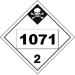 UN 1071 Hazmat Placard, Class 2.3, Vinyl