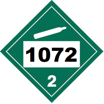 UN 1072 Hazmat Placard, Class 2.2, Vinyl