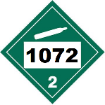 UN 1072 Hazmat Placard, Class 2.2, Tagboard