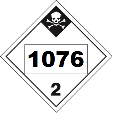 UN 1076 Hazmat Placard, Class 2.3, Vinyl