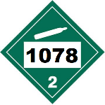 UN 1078 Hazmat Placrad, Class 2.2, Tagboard