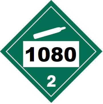 UN 1080 Hazmat Placard, Class 2.2, Tagboard