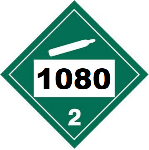 UN 1080 Hazmat Placard, Class 2.2, Tagboard
