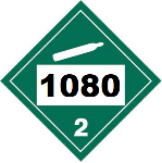 UN 1080 Hazmat Placard, Class 2.2, Vinyl