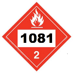 UN 1081 Hazmat Placard, Vinyl