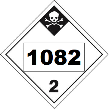 UN 1082 Hazmat Placard, Class 2.3, Tagboard