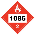 UN 1085 Hazmat Placard, Tagboard