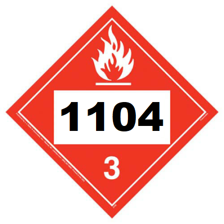 UN 1104 Hazmat Placard, Class 3, Vinyl