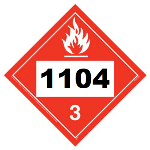 UN 1104 Hazmat Placard, Class 3, Vinyl