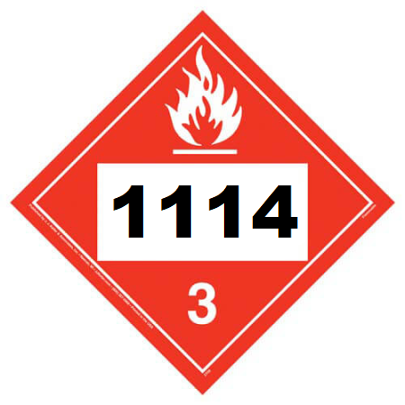 UN 1114 Hazmat Placard, Class 3, Vinyl