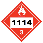 UN 1114 Hazmat Placard, Class 3, Vinyl