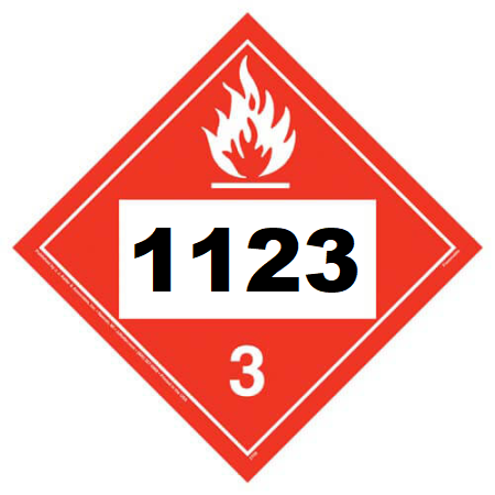 UN 1123 Hazmat Placard, Class 3, Vinyl