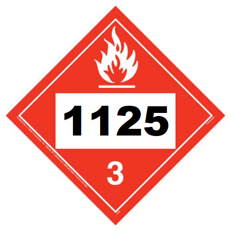 UN 1125 Hazmat Placard, Class 3, Tagboard