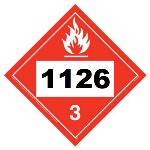 UN 1126 Hazmat Placard, Class 3, Vinyl