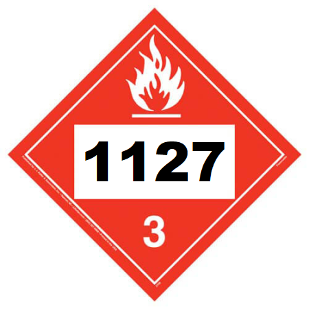 UN 1127 Hazmat Placard, Class 3, Tagboard