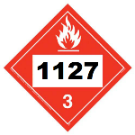 UN 1127 Hazmat Placard, Class 3, Tagboard