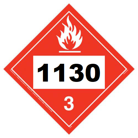 UN 1130 Hazmat Placard, Class 3, Tagboard