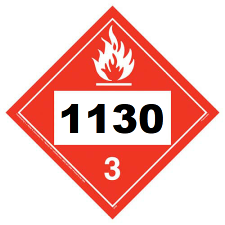 UN 1130 Hazmat Placard, Class 3, Vinyl