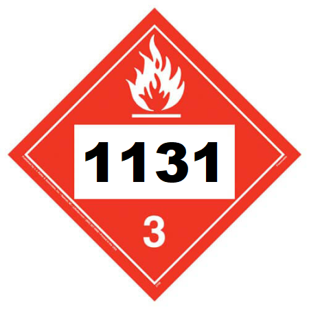 UN 1131 Hazmat Placard, Class 3, Tagboard