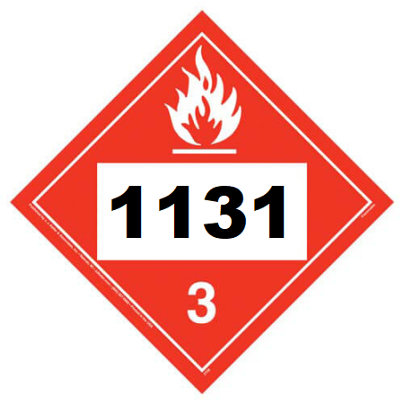 UN 1131 Hazmat Placard, Class 3, Vinyl