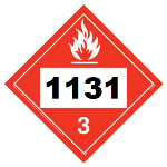 UN 1131 Hazmat Placard, Class 3, Vinyl