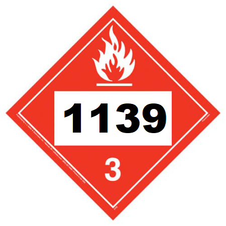 UN 1139 Hazmat Placard, Class 3, Vinyl