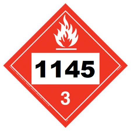 UN 1145 Hazmat Placard, Class 3, Vinyl