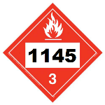 UN 1145 Hazmat Placard, Class 3, Vinyl