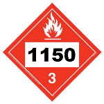 Un 1150 Hazmat Placard, Class 3, Vinyl