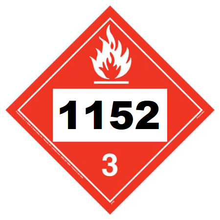 UN 1152 Hazmat Placard, Class 3, Tagboard