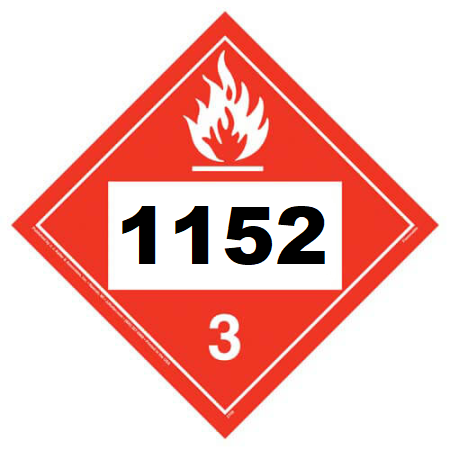 UN 1152 Hazmat Placard, Class 3, Vinyl